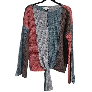 DAVI & DANI Colorblock oversized lightweight knit sweater. Size small